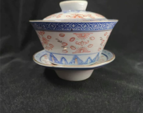 《库存不多》景德镇陶瓷老厂货手工绘制茶具青...