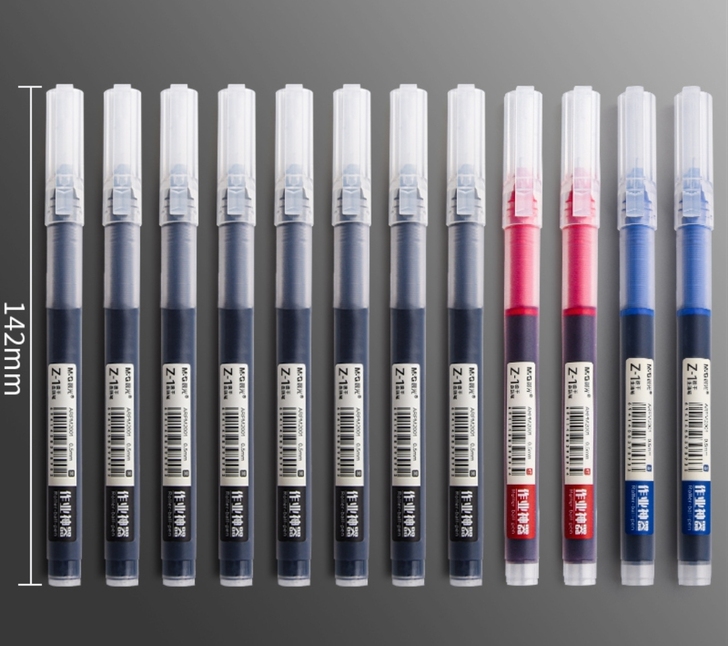 直液式走珠笔黑色签字笔碳素笔红笔圆珠笔学生...