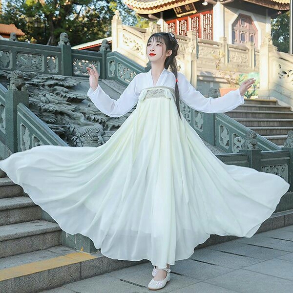 【素芊】汉服女齐胸襦裙中国风清新淡雅超仙飘...
