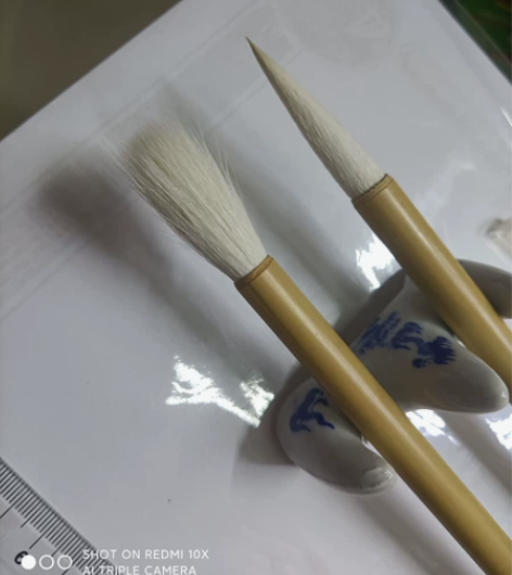 毛笔，羊毫毛笔，天山雪峰小号和大号，两支共...