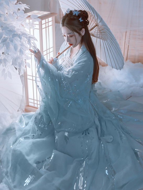 艺缕云鹤汉服女原创正品齐胸襦裙仙气飘逸古装...