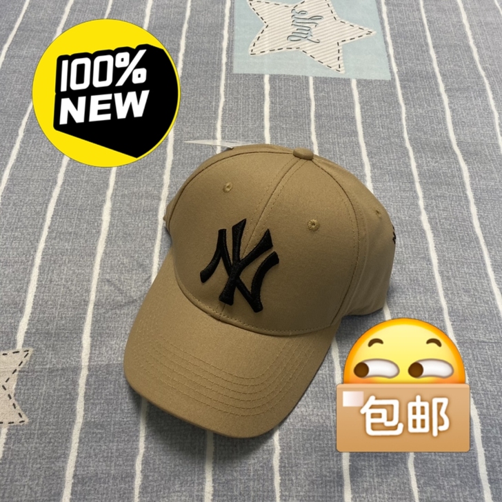 新款MLB四季棒球帽男女百搭深咖色情侣款刺...