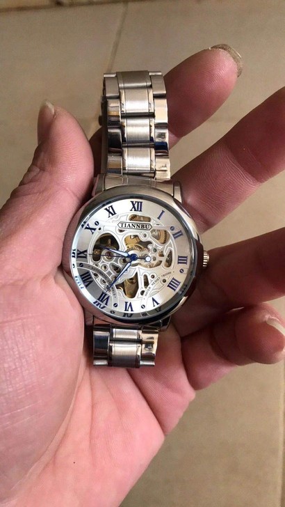 低价出，镂空陀飞轮机械表，表盘40mm 天...