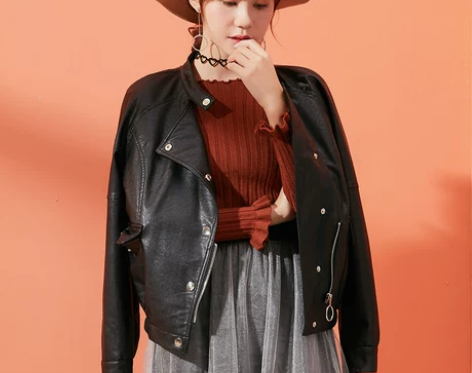 2017冬季新品韩版简约百搭翻领夹克显瘦机...