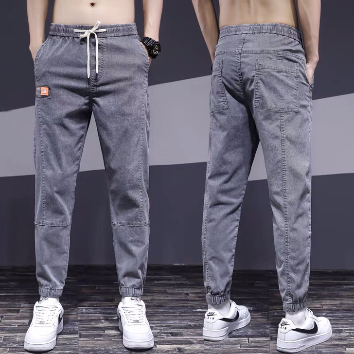 #节后鱼生#牛仔裤男夏季薄款修身小脚长裤子...