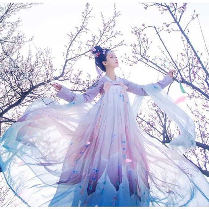 古装汉元素改良汉服女对襟齐胸襦裙绣花仙女长...