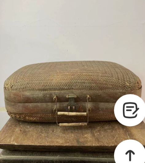 竹编，箱子 竹编器皿，侘寂摆件 高16cm...