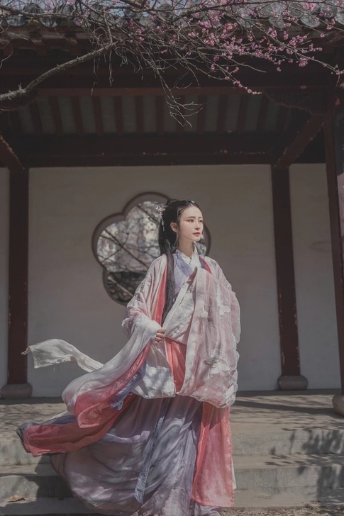 司南阁空灵红颜魏晋风传统汉服大全套白色蝴蝶...