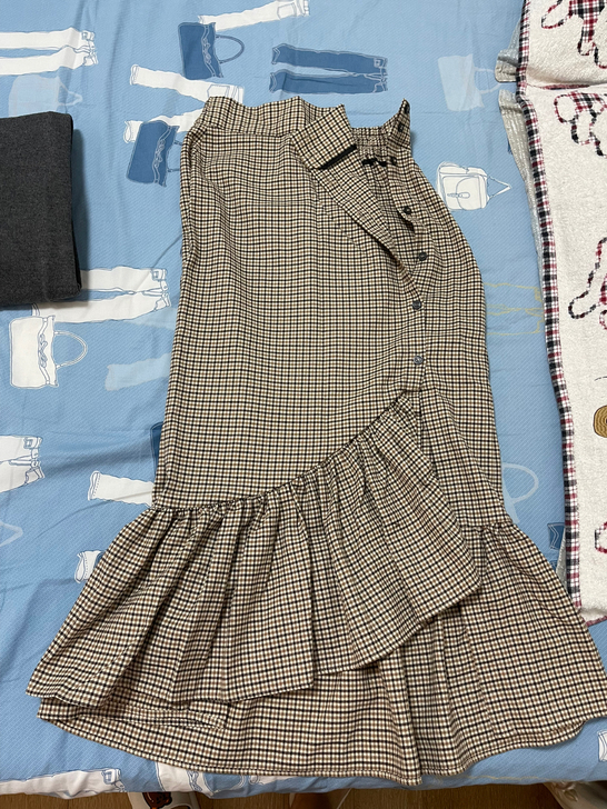 Zara格子鱼尾裙 购于线下店专柜正品 很...