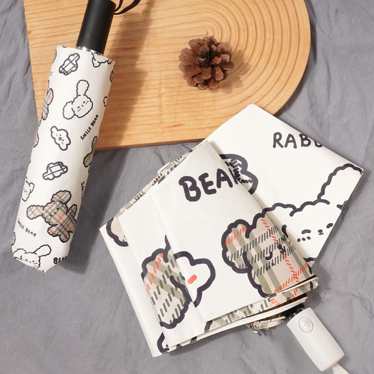 格子熊韩版可爱晴雨两用伞太阳伞