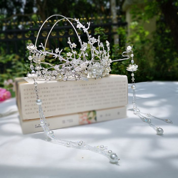 原创古装汉服魏晋头饰全套配饰流苏步摇发簪套...