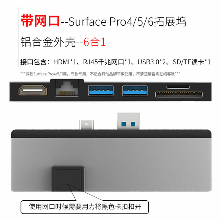扩展坞适用于微软surface pro 6...