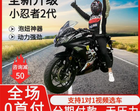 机车小忍者摩托车国四电喷川崎400cc双缸...