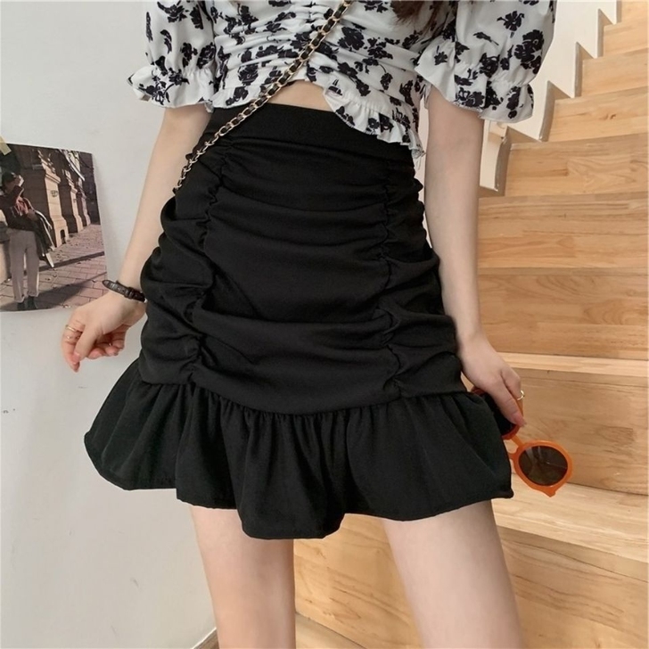 鱼尾裙半身裙女春夏2021新款高腰A字短裙...