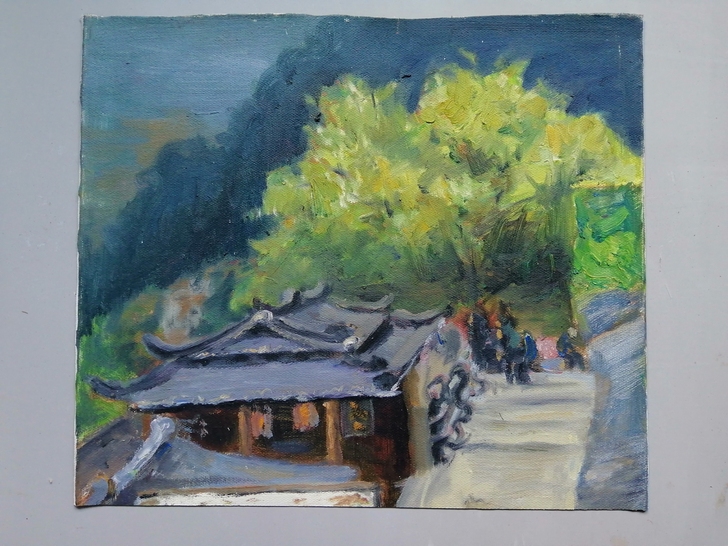 布面手绘油画 美院学生作品