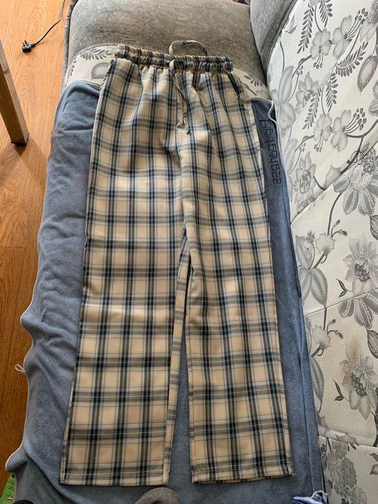 格子裤子包邮 雪纺料 凉快