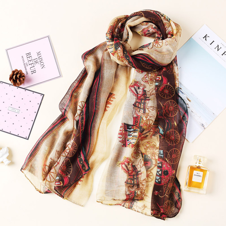 【年货价】韩版秋冬季新丝巾女2020复古长...