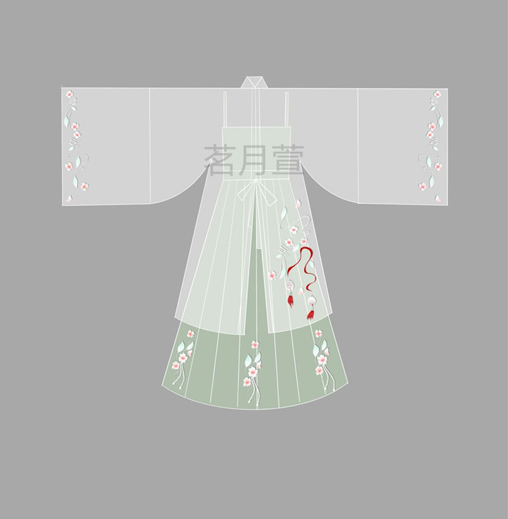 茗月萱  遇见柒夏  汉服女原创刺绣立领长...