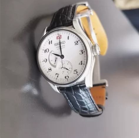 SEIKO精工通勤商务送礼6R机芯珐琅大表...