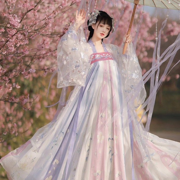 【樱洛】茗月萱齐胸襦裙套装汉服女刺绣正品春...