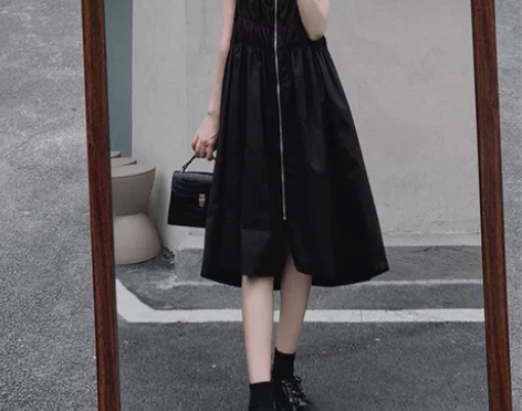 吊带裙夏季大码学生宽松遮肉洋气减龄连衣裙，...