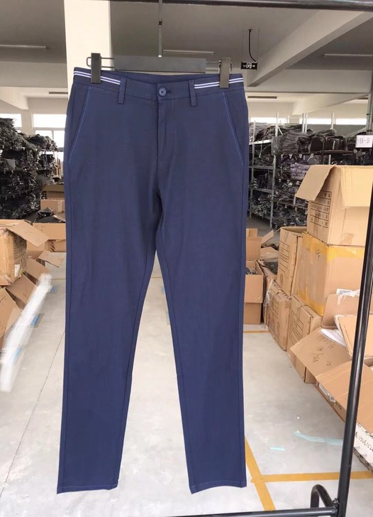 天丝面料！夏季男士薄款休闲裤藏青色商务休闲...