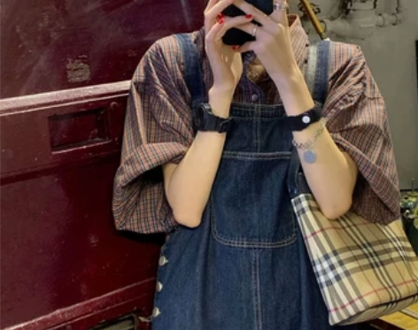 背带裙 吊带背带裙牛仔女小个子显瘦减龄a字...