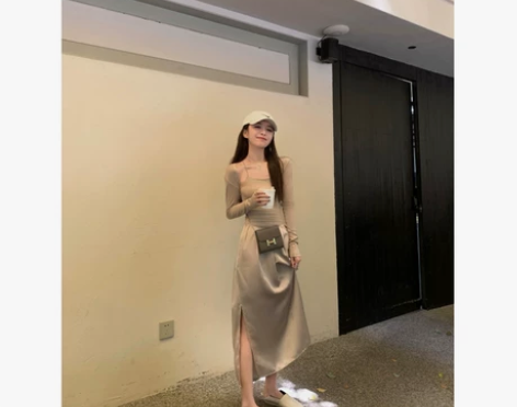 法式小个子吊带连衣裙2022新款夏季女赫本...