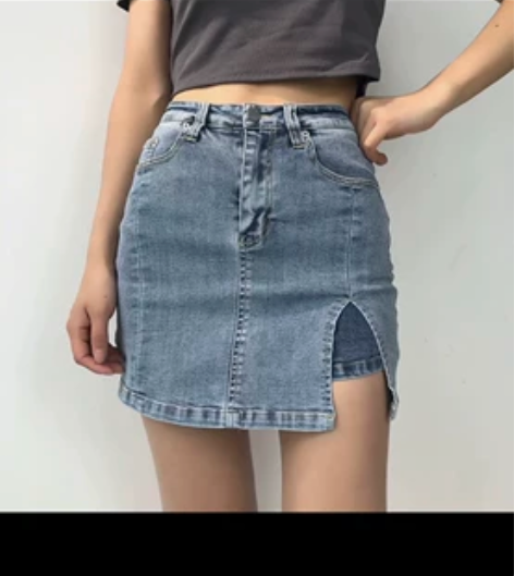 欧美新款复古高腰高开叉包臀裙2020年百搭...