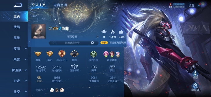 王者荣耀qq171区，250多个皮肤，v9...