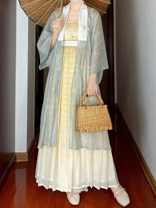 墨子研汉服女【清夏】明制合领衫半袖长衫日常...