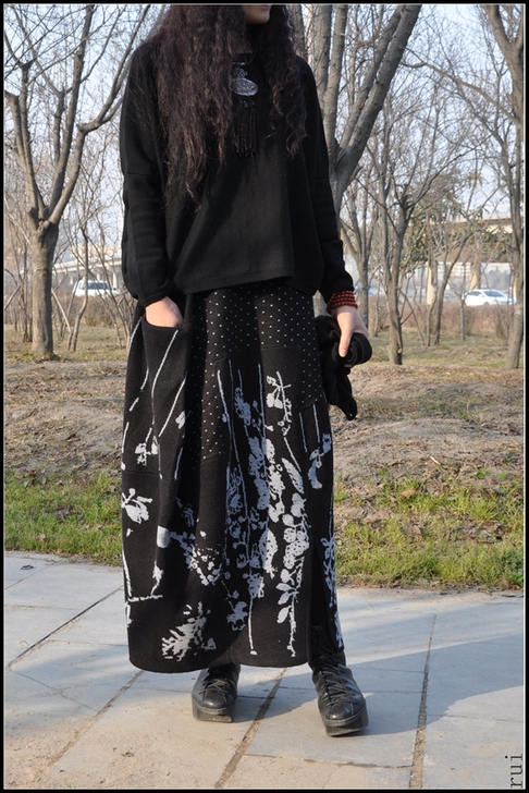 蕊.rui织作~花音之一~提花针织半裙（现...