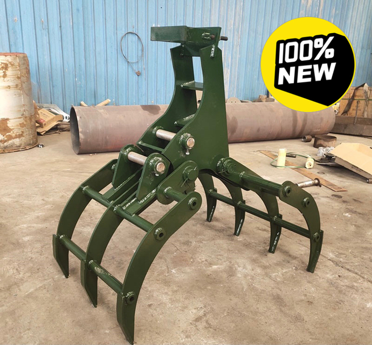 挖机抓草机 稻草夹子 勾机用抓棉花杂草 废...