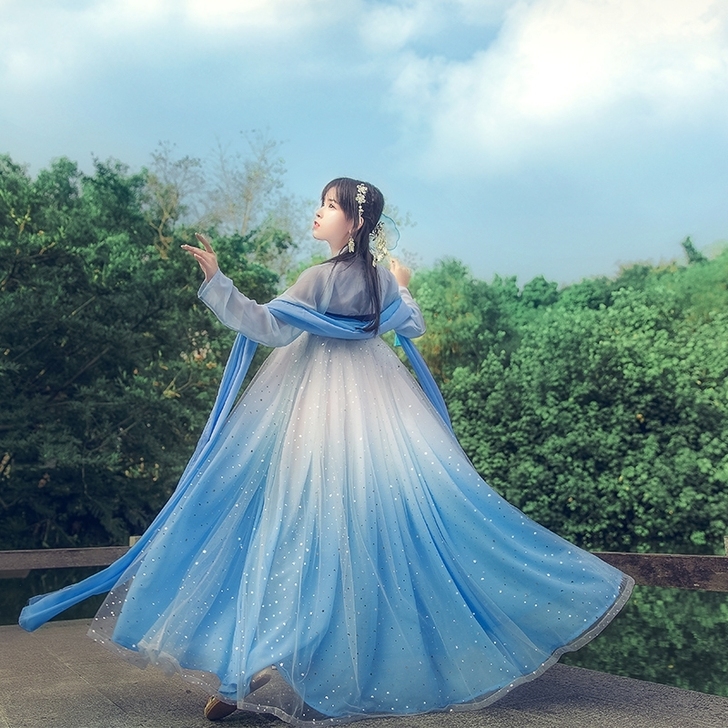 千韵岗辰莲鱼梦汉服女夏季正品原创中国风白菜...