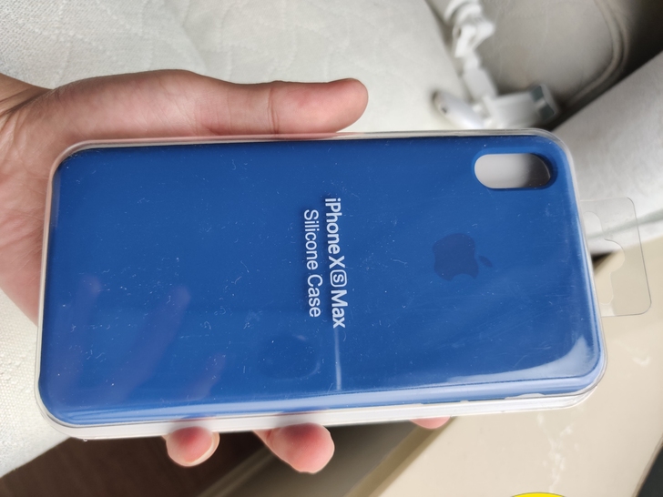 iphone xsmax液态硅胶保护壳,蓝...