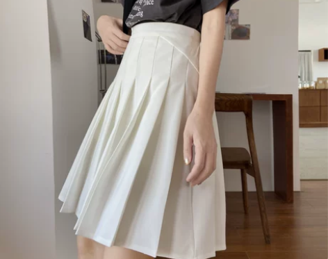 大码百搭百褶裙中长款胖mm蓬蓬裙遮胯显瘦a...