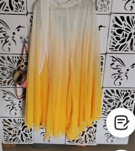 超1000°渐变色天丝大摆裙，全新，绑带，...