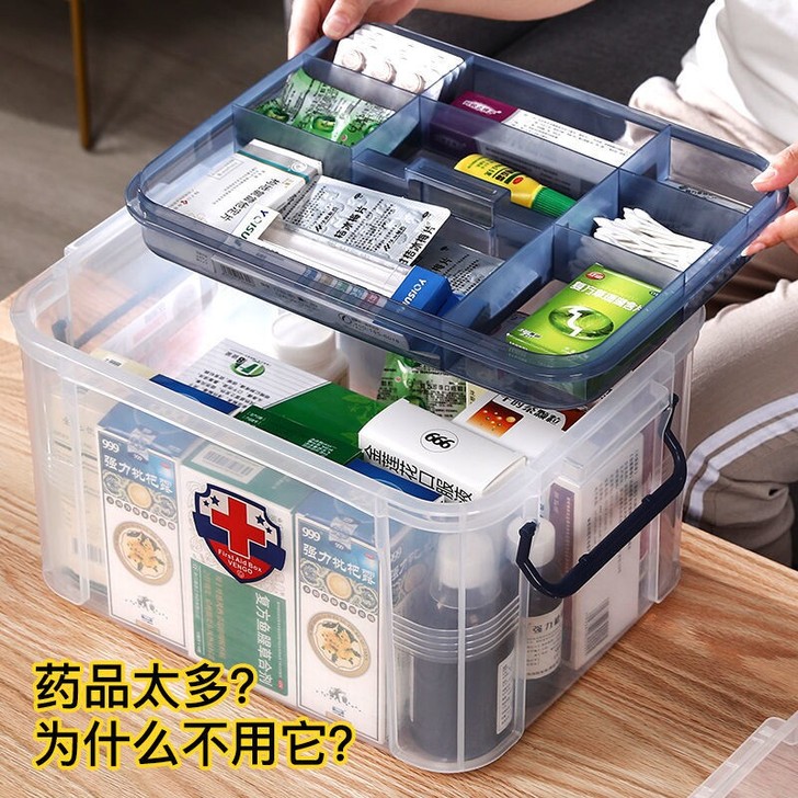 药箱家用医用大号多功能医疗应急收纳箱急救箱...