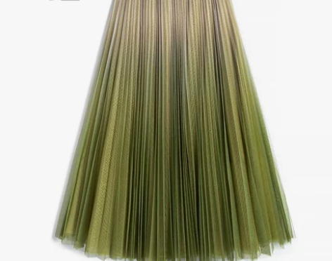 4层大摆裙渐变百褶半身裙春秋女中长款高腰夏...