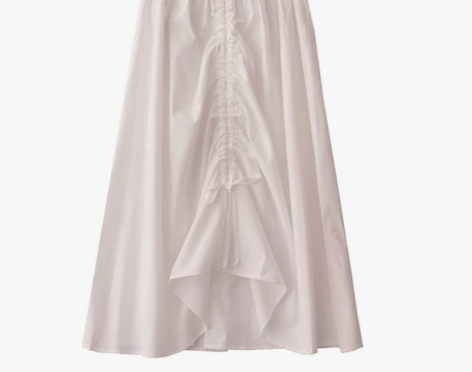 自制夏季新款韩版小众设计抽绳不规则中长款气...