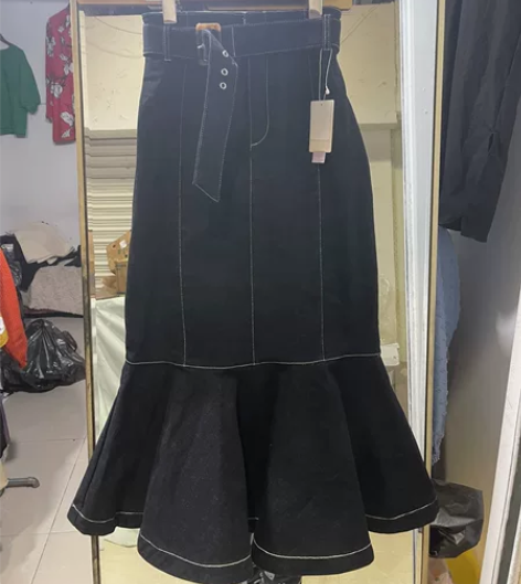 新款日单牛仔鱼尾裙 号码s码 腰围2尺/3...