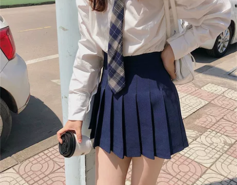 高二转校生 日系JK少女学院风百褶半身裙短...