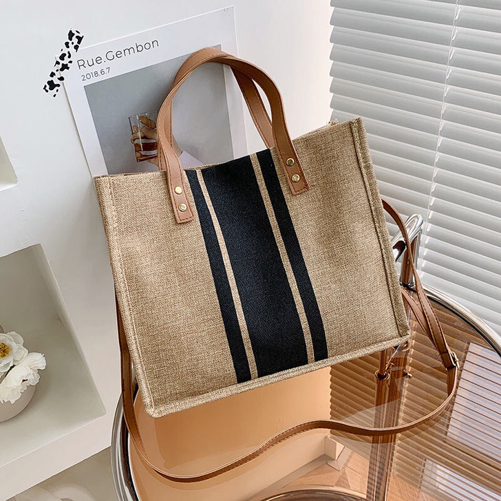 韩版女士手提公文包OL职业商务通勤条纹简约...