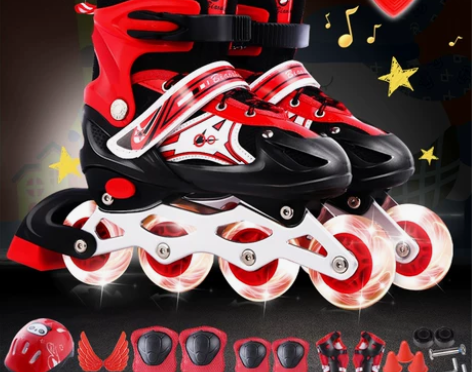 旱冰鞋 旱冰鞋溜冰鞋儿童全套装男女成人轮滑...
