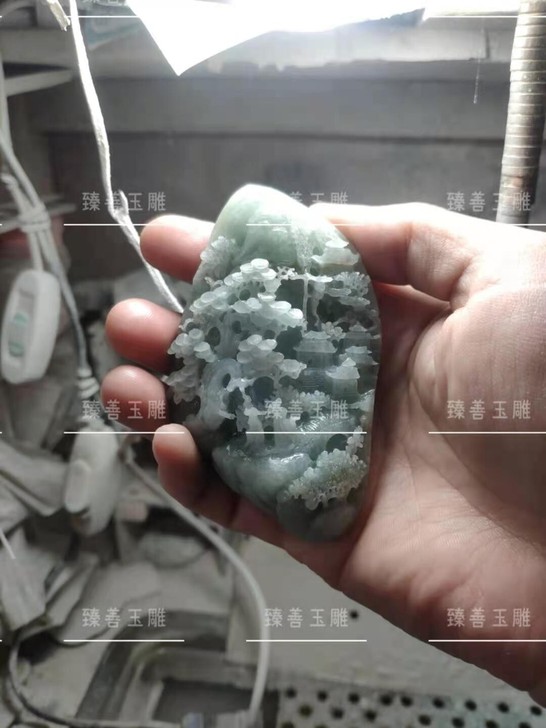 山水加工纯手工来料加工，翡翠加工，臻善玉雕