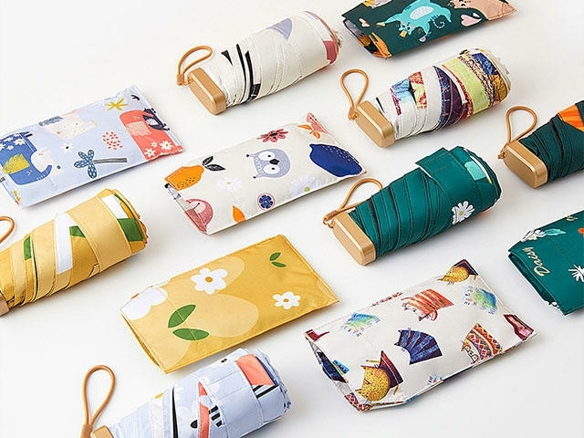 easily超轻卡通口袋便携六折晴雨两用伞