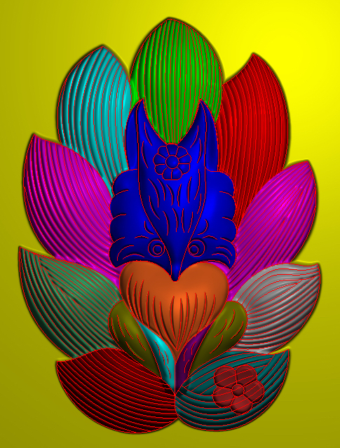 九尾狐狸,平面图,浮雕图,精雕图玉雕狐狸j...