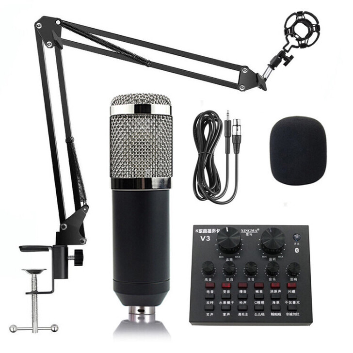专业电容网红麦克风直播K歌声卡手机电脑主播...