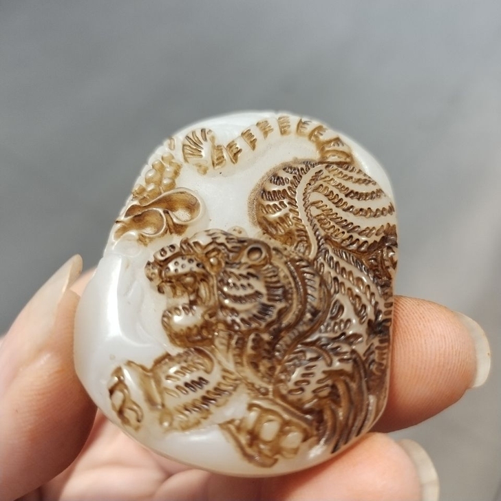 仿古白玉雕挂件古玉老玉玉髓手把件古玉佩古董...