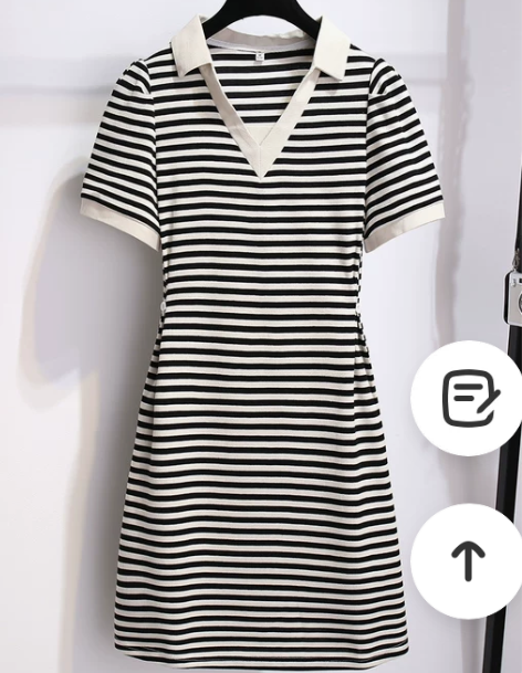 运动休闲运动polo领连衣裙女收腰夏天20...